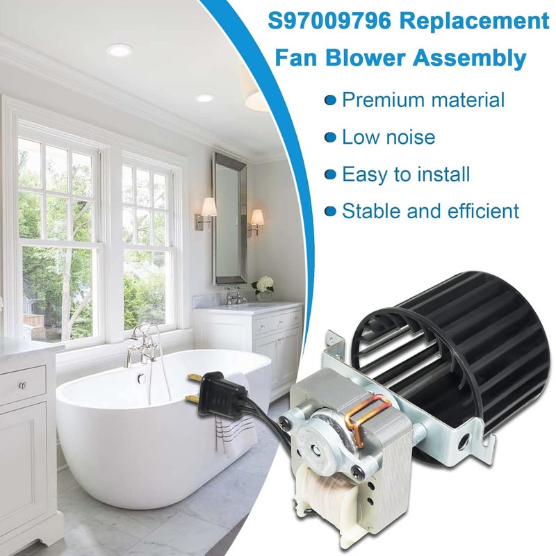 DEEKOOL Upgraded S97009796 Replacement Fan Blower Assembly for Bathroom Bulb Heaters Broan 162-E、G、J、K、L、M and 164-E、G、J、K、L、M, Replaces Part Numbers 97009796, S97009758, S97009796B - Image 2